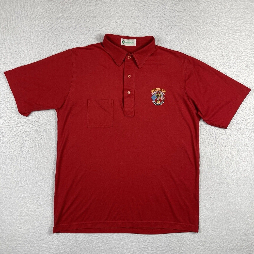 Glenmuir Ryder Cup 1993 Polo Shirt Mens Large Red Vintage Johnnie Walker Belfry